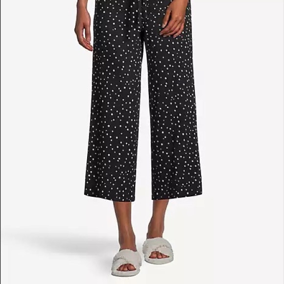 Ann Taylor Black and Cream Dot Pajama Set Size L - Picture 2 of 13